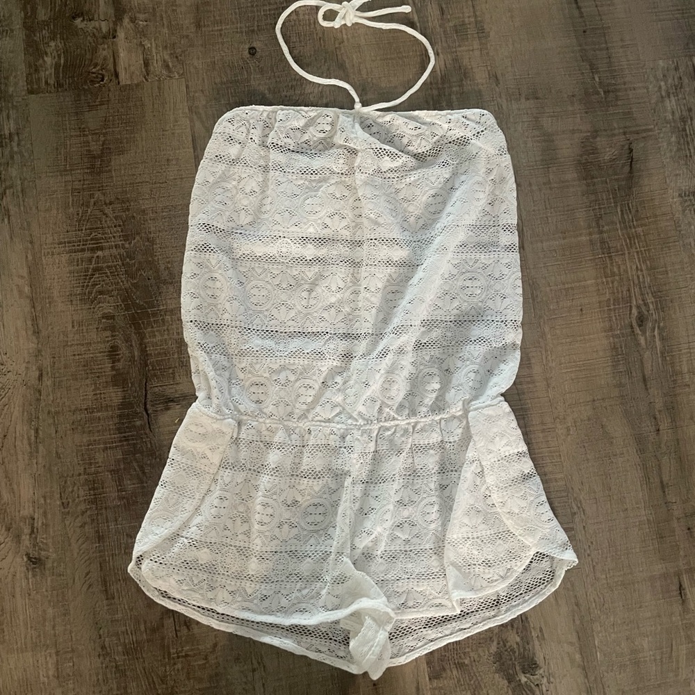 Victoria's Secret Sz Small White Swim Cover Romper